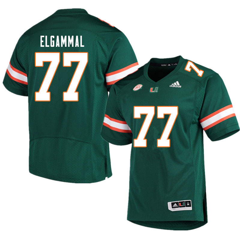 Men #77 Adam ElGammal Miami Hurricanes College Football Jerseys Sale-Green